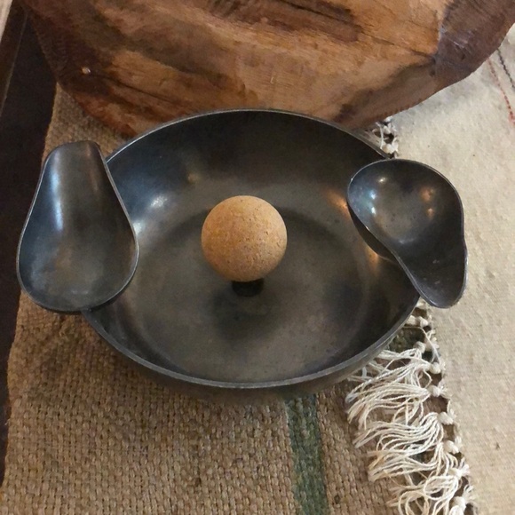 Vintage Etains Du Manior Paris pewter double holder tray - Picture 1 of 7